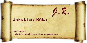 Jakatics Réka névjegykártya