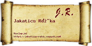 Jakatics Réka névjegykártya